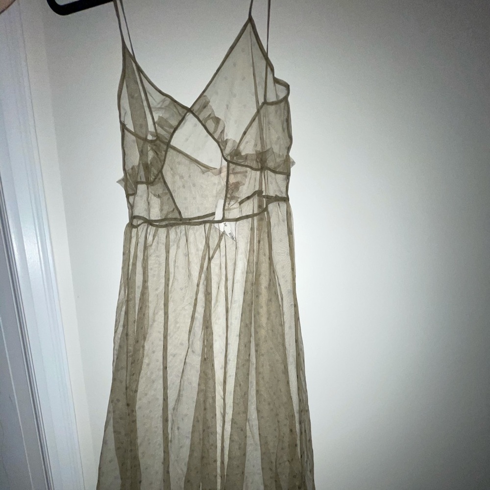 H&M Mesh Polkadot Maxi Dress